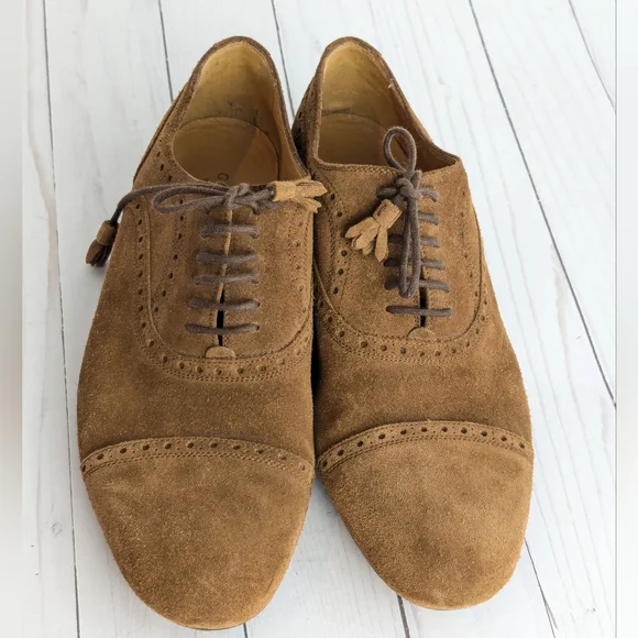 Gucci • Suede Oxford Flats Shoes - Picture 3 of 12